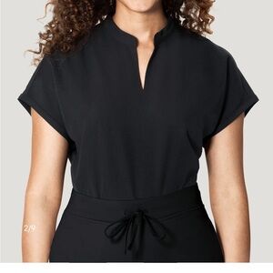 Mandala Black scrub top